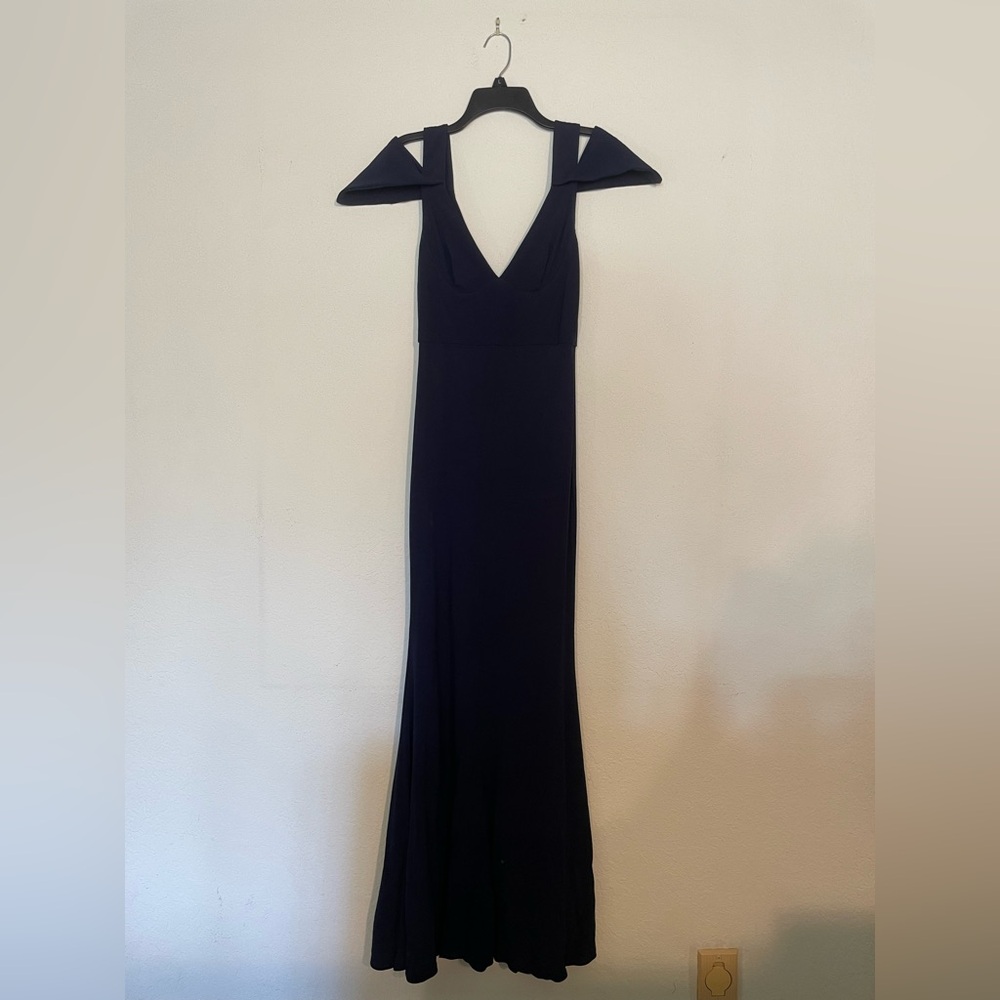 Elegant ABS Navy Evening Gown